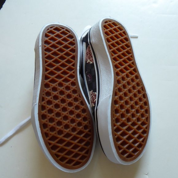 Vans Little Girl USA Size 13 Flowers & Checks Sneakers NIB - Picture 7 of 16